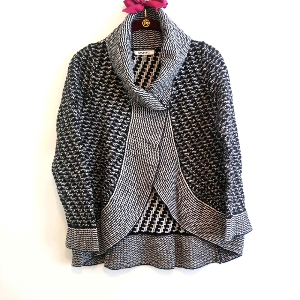 DKNY Black White Sweater Long Sleeve Lounge